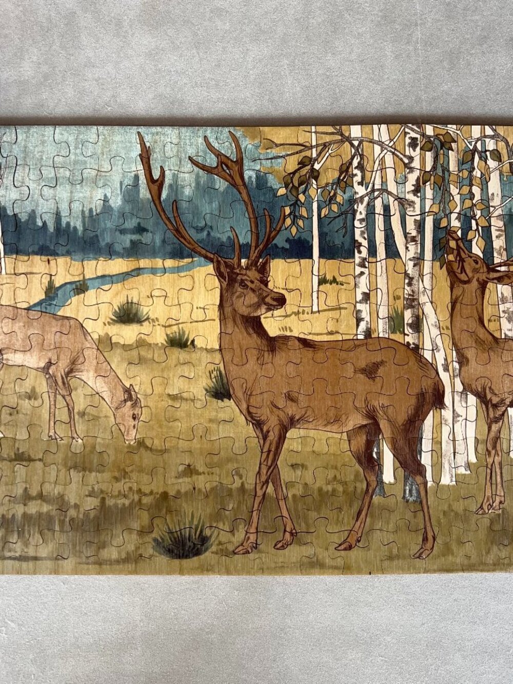Green Tree Puzzles Maurice Pillard Verneuil Deer in Art Deco 160 Piece Wood USA